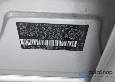 2019 Lexus Is 300 z USA, uszkodzony, nr VIN JTHBA1D24K5090250